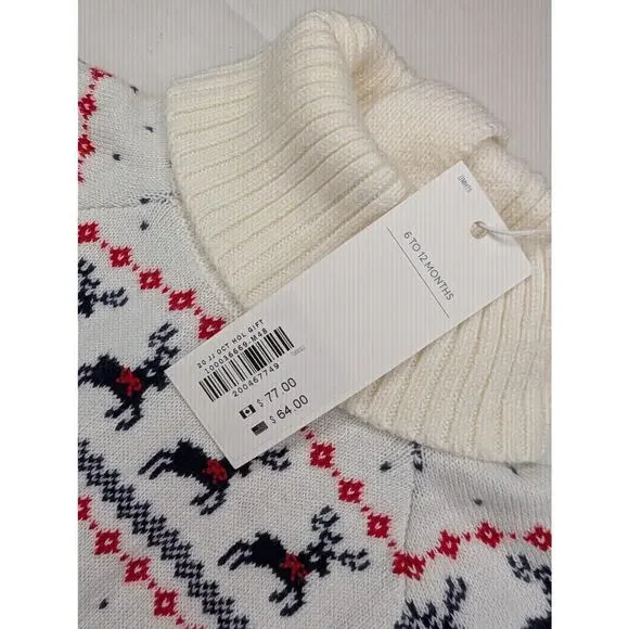 Janie and Jack Fair Isle Holiday Reindeer Sweater Dress - Picture 3 of 9